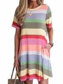 T-SHIRT CASUAL A RIGHE SIENNA rosa